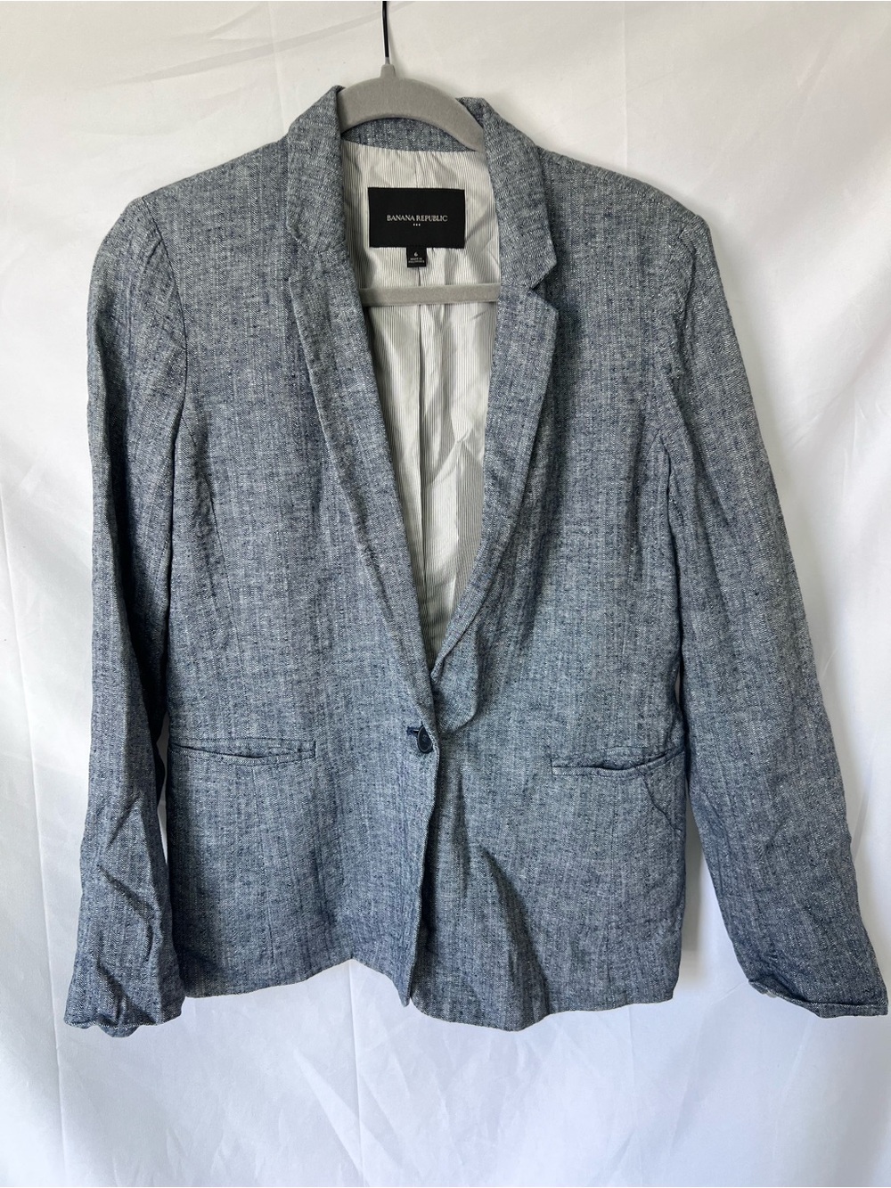 Women’s BANANA REPUBLIC Navy Linen Blend Blazer